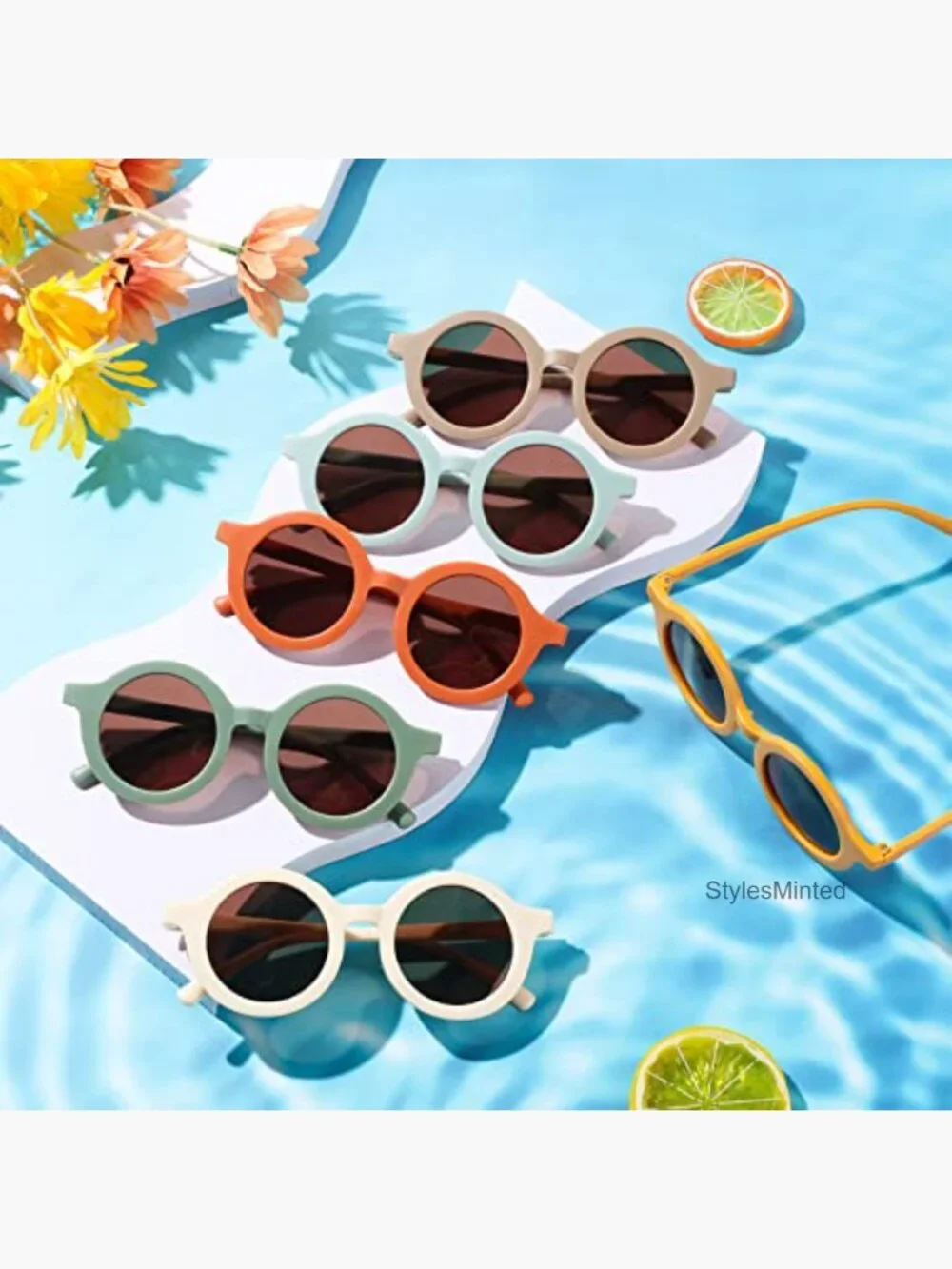 6 Pairs Kids Round Cute Circle Sunglasses Party Favors